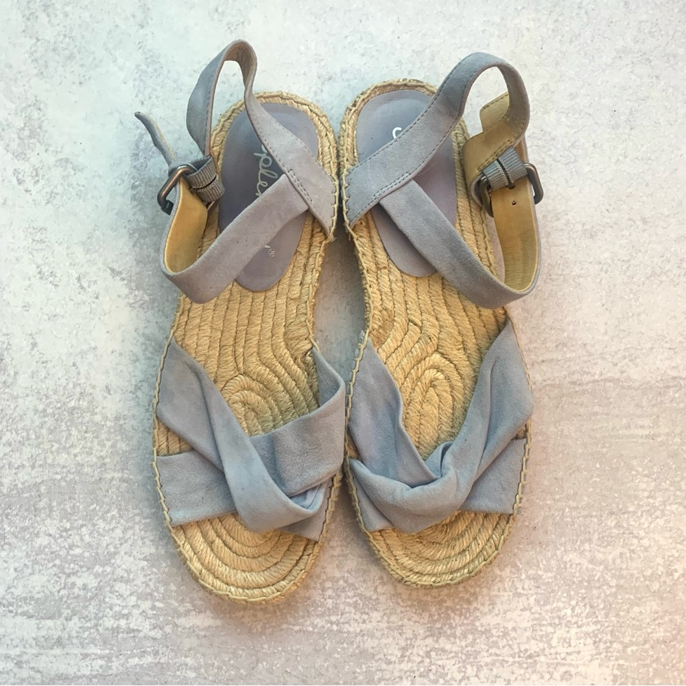 Splendid Suede Buckle Bow Front Sandals